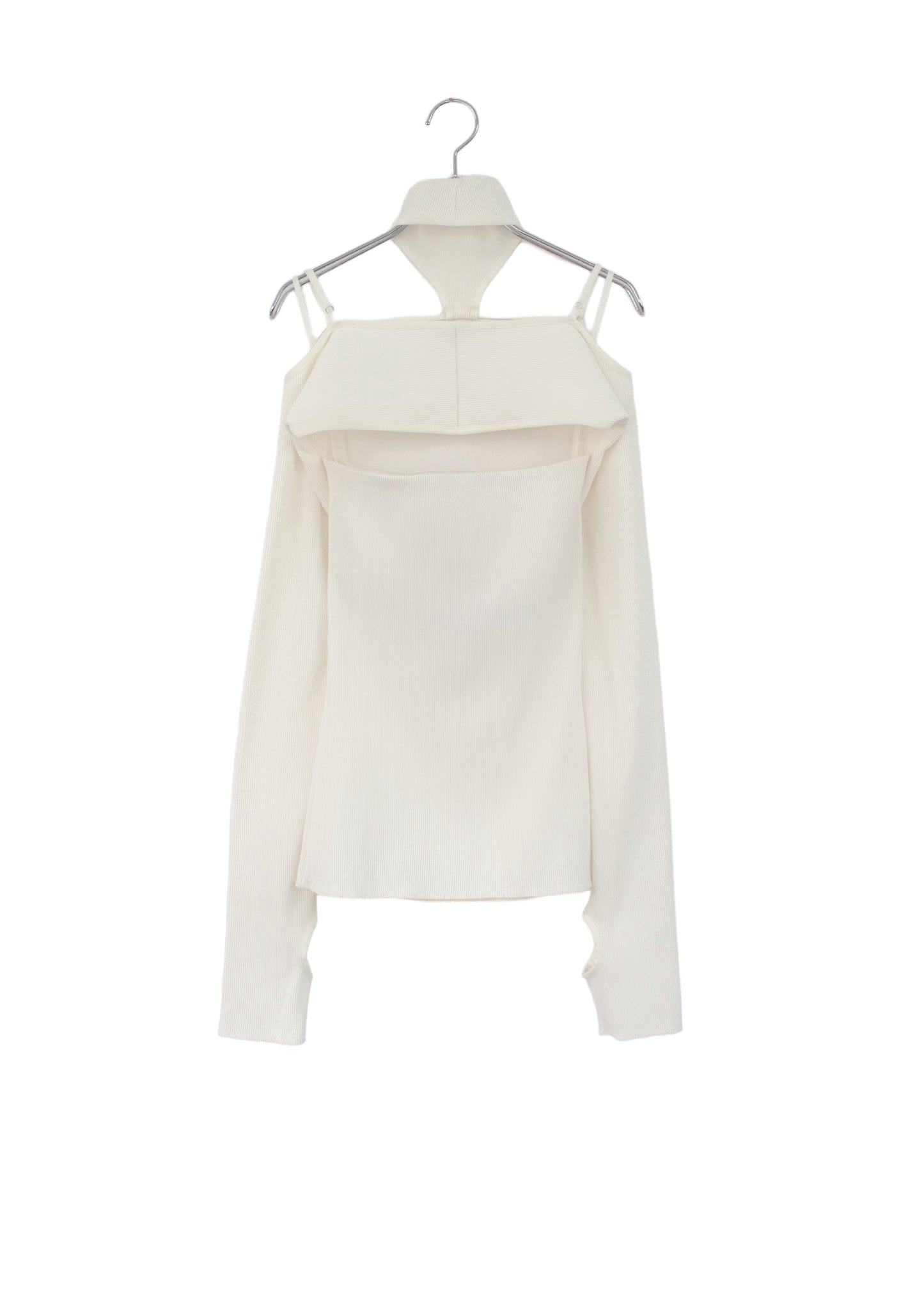 Rib high neck sleeve