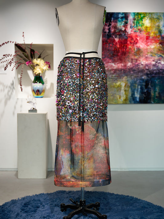 SPANGLE WRAP SKIRT (pre-order)