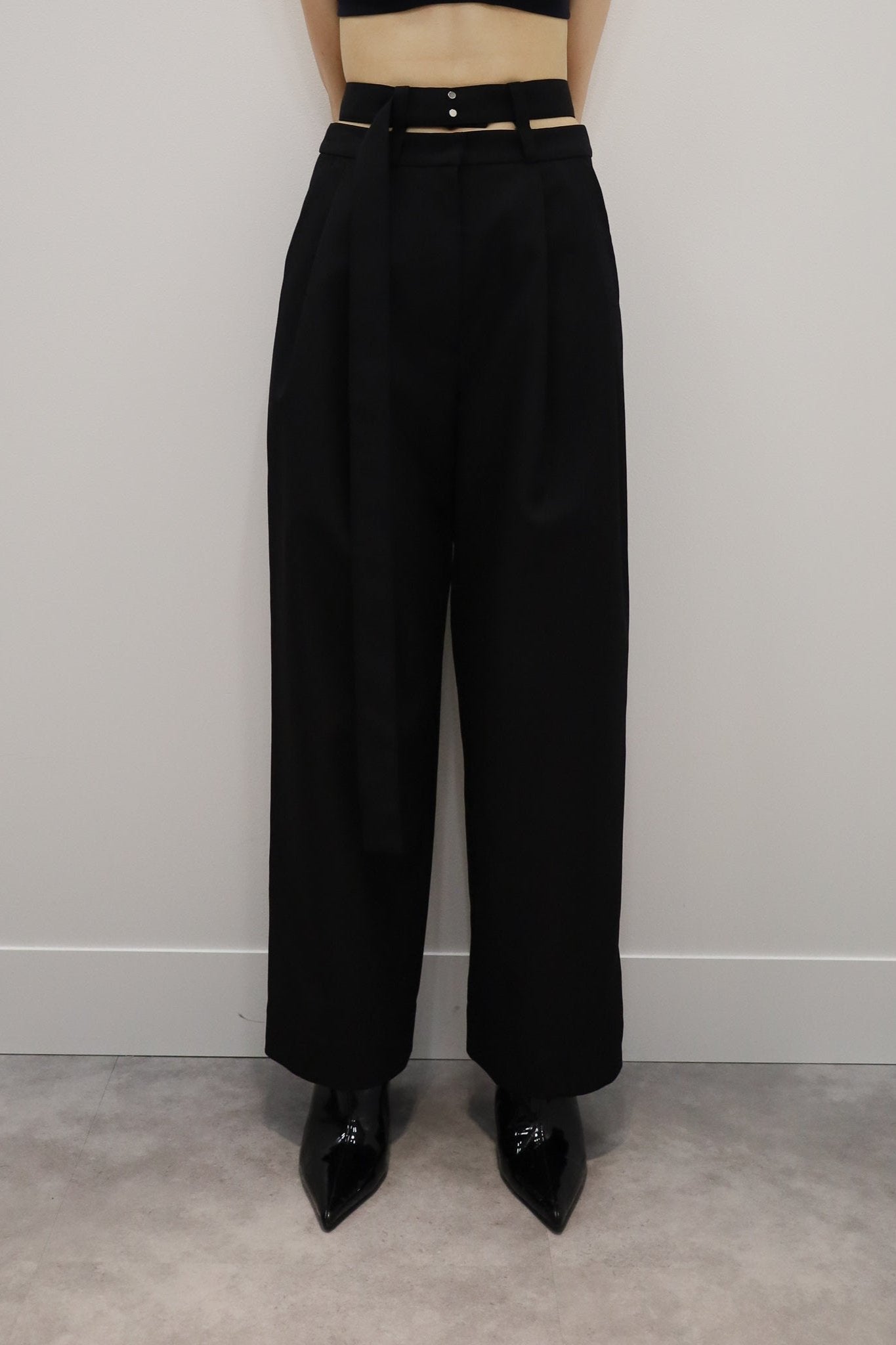 Double waist tapered pants