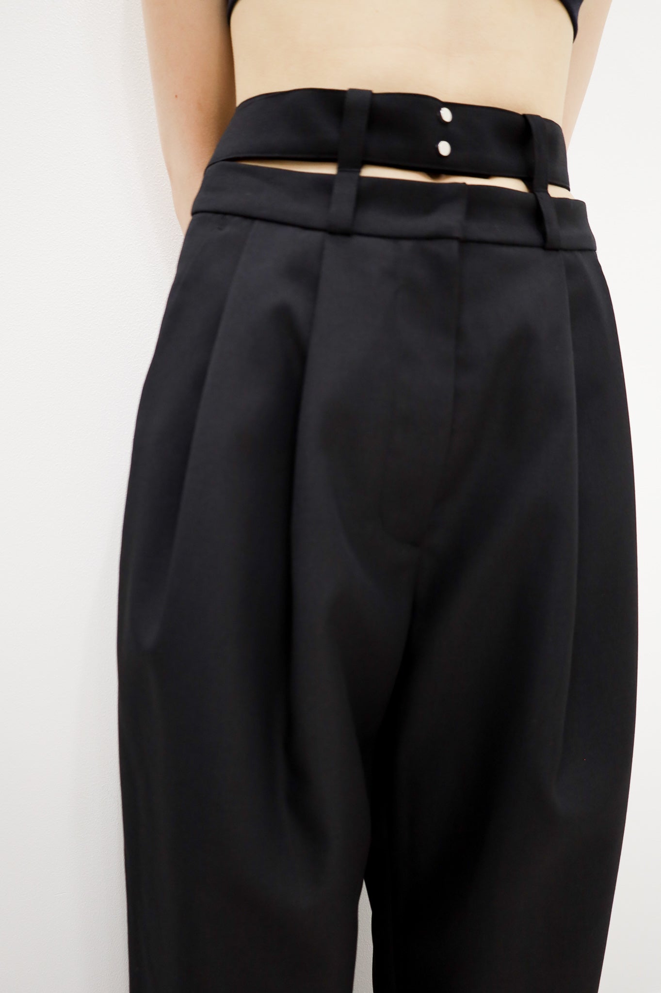 Double waist tapered pants
