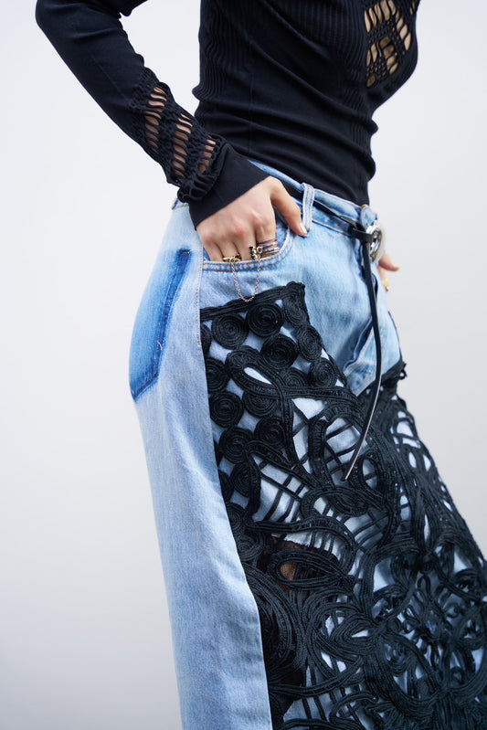 REMAKE DENIM MANDARA SKIRT