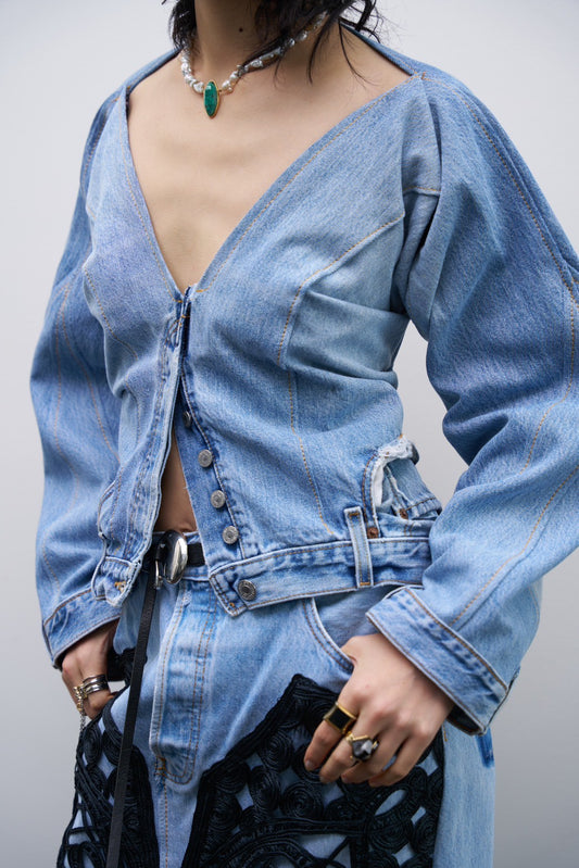 REMAKEDENIM BACKOPEN DENIMJACKET